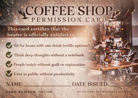 Coffee Shop Permission Card