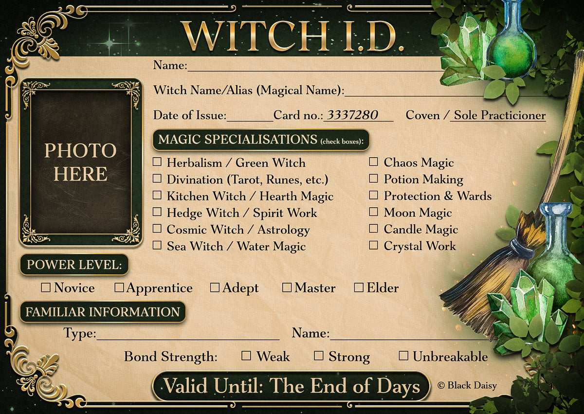 Witch  Identification Card